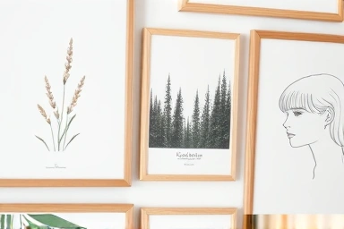 Curated gallery wall featuring diverse Nordic-style art prints.